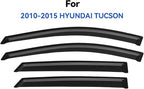 Window Visors Rain Guards for 2010 2011 2012 2013 2014 2015 Hyundai Tucson, Out-Channel Window Vent Wind Deflectors Visors Shades for 10-15 Tucson