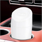 Wevdn Car Trash Can Bin with Lid, Mini Leakproof Vehicle Side Door Cup Holder Trash Can with Lid, Multipurpose Organizer Portable Garbage Bin for Cup Holder Car Home Office (White)