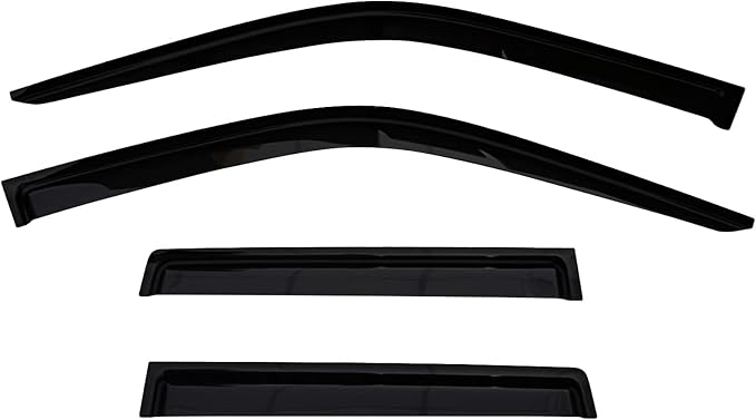 2022-2026 Tape-On Side Window Visor Deflectors for Toyota Tundra Double Cab Rain Guards SR SR5 Limited Smoke Tinted Protectors 2023 2024 2025