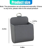 YoRise Car Air Vent Storage Bag, PU Leather Auto Hanging Storage Pouch with Hook, Portable Car Console Organizer, Vehicle Dashboard Organizer Accessories for Key, Cell Phone, Coin, Sunglasses (Gray)