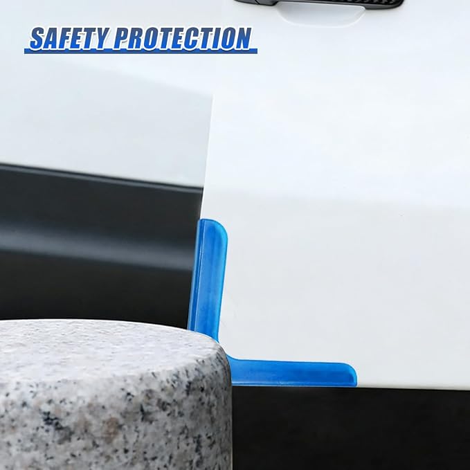 Craedli 4PCS Car Door Corner Edge Guards, Anti-Collision Auto Side Door Edge Trim Sticker, Universal Self-Adhesive Anti-Rub Vehicle Exterior Protector Decoration for SUV Pickup Truck (Blue)