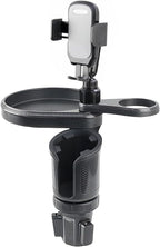 Car Cup Holder Tray, 3 in 1 Multifunctional Vehicle Food Water Bottle Phone Holder Expander Adapter with Adjustable Base, Detachable Auto Interior Food Tray Table, Universal Fit (Gray)