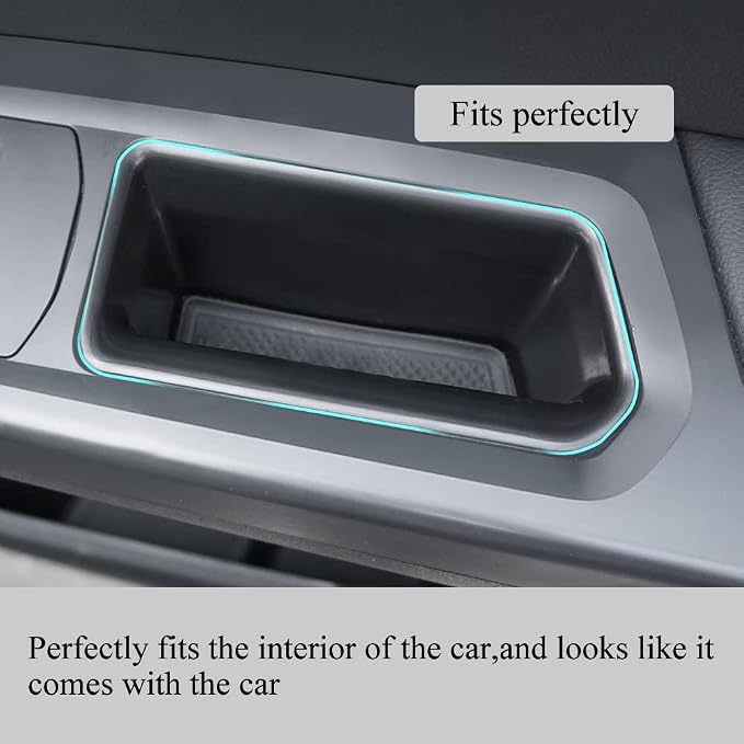 Front Row Door Organizer Compatible with VW Atlas 2018 2019 2020 2021 2022 2023 Atlas Cross Sport Armrest Storage Box Phone Container Handle Pocket ABS Tray Insert Glove Pallet