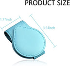 Magnetic Sunglass Holder for Car Visor,PU Leather Car Sunglass Holder Organizes Glasses Tickets Cards & Keeps Car Tidy,Universal Car Accessories Interior (Lake Blue)