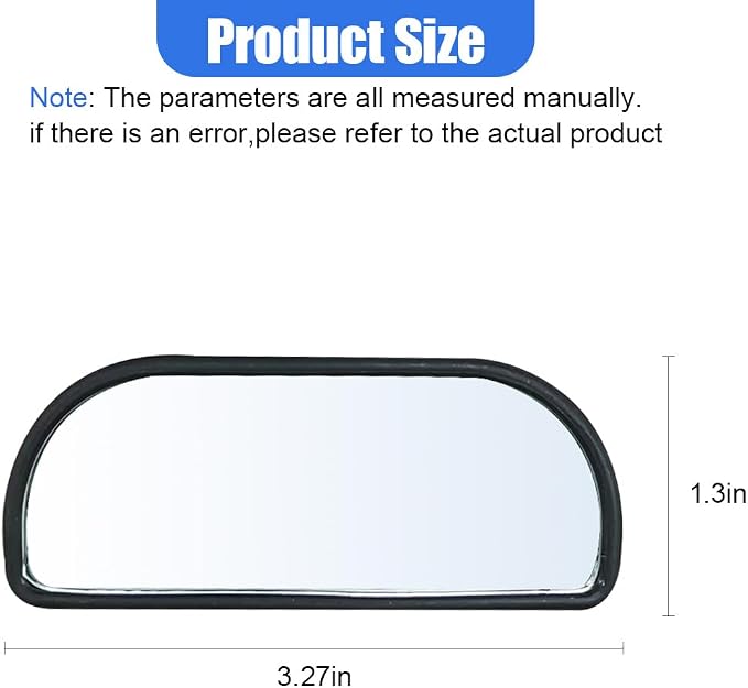 2PCS Blind Spot Car Mirrors, HD Shatterproof Glass Wide Angle Convex Side Mirror, Up&Down Adjustable, Framed Car Auxiliary Rearview Mirror for Cars SUV Truck Motorcycle & Parking(Rectangular)