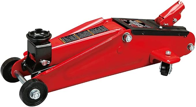 T825013S1 Torin Hydraulic Trolley Floor Service/Floor with Blow Mold Carrying Storage Case, 2.5 Ton (5,000 lb) Capacity, Red