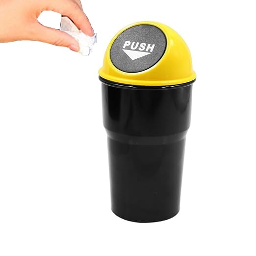 Cup Holder Trash Can, Leakproof Car Trash Can with Lid, Trash Bin for Car Accessories, Mini Garbage Bin Organizer for Automotive Office Home Kitchen, Applicable to Women and Men