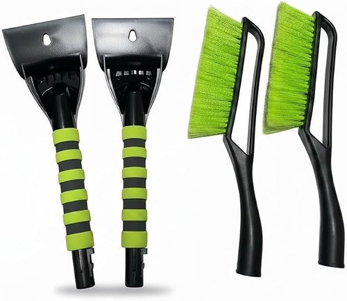 14-Inch Ice Scraper & Snow Brush Combo – Non-Slip Comfort Grip, Impact-Resistant ABS, -40°F Bristles, and Storage Bag Included – Must-Have Winter Tool for Vehicles
