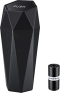Car Trash Can with Lid, Diamond Design Small Automatic Portable Trash Can with 1 Trash Bag, Easy to Clean, Used in Car Home Office (Black)