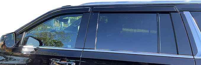 2021-2026 Tape-On Rain Guards for Chevrolet Tahoe (Chevy) & for GMC Yukon Side Window Visor Deflectors Extra Thick Vent Shades 2022 2023 2024 2025