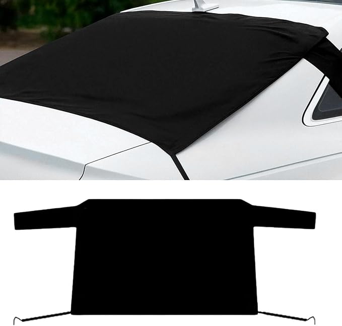Car Rear Windshield Snow Ice Cover, Oxford Waterproof Auto Sun Shade, 57'' × 35'' Vehicle Windproof Protect Cover, Winter Frost Automotive Exterior Accessories for SUV, Sedan, Truck (Rear)