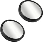 Craedli 2PCS 2" Round Blind Spot Car Mirrors, HD Glass Convex Mirror with Frame, 360° Adjustable Automotive Rearview Mirror, Self-Adhesive Wide Angle Mirrors for Car, SUV, Truck (Black)