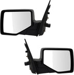 Driver and Passenger Side Mirror Set Power Textured Black with Puddle Light Compatible with 2006-2010 Ford Explorer FO1320271 FO1321271