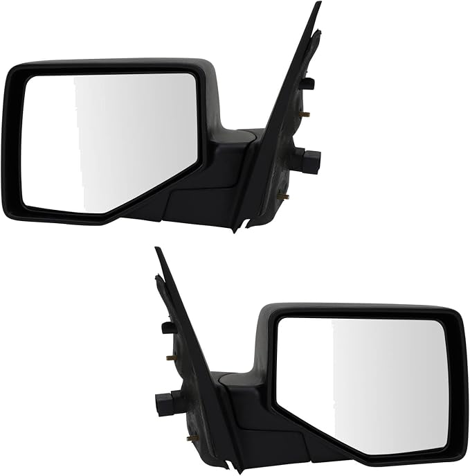Driver and Passenger Side Mirror Set Power Textured Black with Puddle Light Compatible with 2006-2010 Ford Explorer FO1320271 FO1321271
