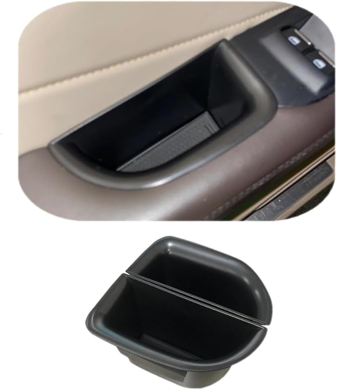 Front Row Door Side Storage Box Compatible with Lincoln MKC 2015 2016 2017 2018 2019 Armrest Phone Container Door Organizer Handle Pocket ABS Tray Insert Glove Pallet