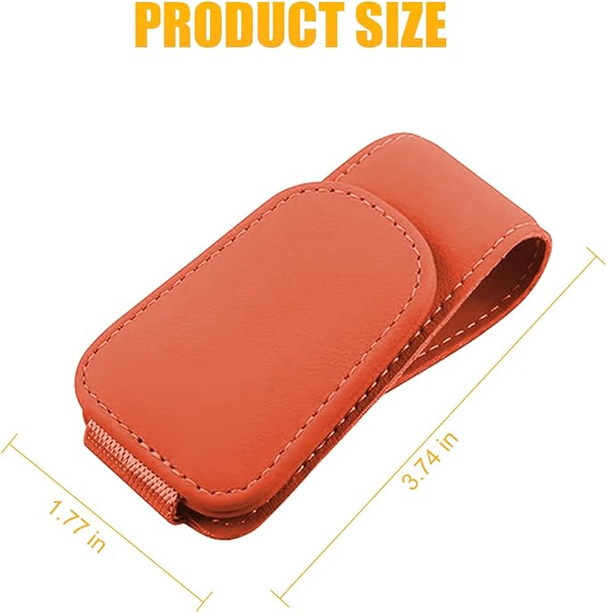 Sunglasses Holders for Car Sun Visor, Leather Eyeglasses Hanger Mounter, Magnetic Glasses Holder and Ticket Card Clip, Auto Interior Accessories Universal for SUV Pickup Truck