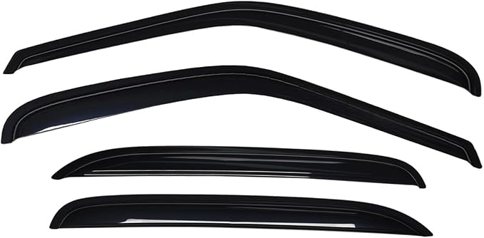 Outside-Mount Window Visor, Fit 2001-2007 Chevrolet Silverado & GMC Sierra 1500 (HD)/2500 (HD)/3500, Crew Cab; 2000-2006 Chevy Avalanche & Suburban, Cadillac Escalade EXT, GMC Yukon XL, Smoke, 4-Pcs