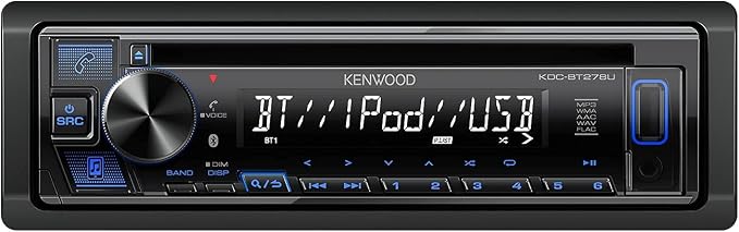 Kenwood KDC-BT278U 1 Line Text Display CD Receiver with Bluetooth (Renewed)