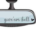 4 x Give Em Hell Rear View Mirror Sticker,Affirmation Mirror Stickers,Car Rear View Mirror Decal Accessories,Car Accessories For Women,Water Bottle Laptop Bumper Tumblers Vanity Window Mirror Decal