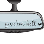 4 x Give Em Hell Rear View Mirror Sticker,Affirmation Mirror Stickers,Car Rear View Mirror Decal Accessories,Car Accessories For Women,Water Bottle Laptop Bumper Tumblers Vanity Window Mirror Decal