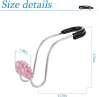 Car Headrest Hook, 2 Pack Bling Backseat Organizer Hanger for Purse Clothes Grocery Bag, Rhinestones Auto Headrest Storage Holder, Universal Car Seat Accessories for Most Vehicle (Pink)