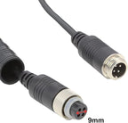 4 Pin Camera Cable with Corrugation Tube Cover, Aviation Extension, 4 Pin Video Cable for Backup Camera Rear View System RV Truck Trailer Bus Car Waterproof (33ft/10m)