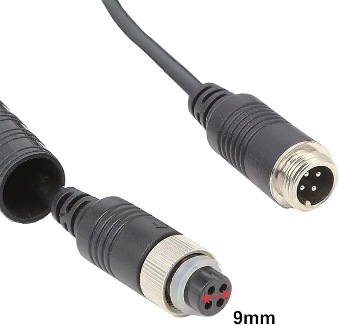 4 Pin Camera Cable with Corrugation Tube Cover, Aviation Extension, 4 Pin Video Cable for Backup Camera Rear View System RV Truck Trailer Bus Car Waterproof (10FT/3M)