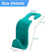 Car Seat Headrest Hook, 4PCS Vehicle Seat Back Hanger Storage Organizer for Purse Bag Coat, Auto Interior Hanging Holder Organization Accessories, Universal for SUV Sedan Truck (Cyan)