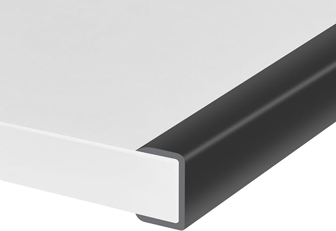 Rubber Edge Trim, Self-Adhesive U Channel Edge Protector for Plywood, Cabinet, 1-1/8" Wood Edge Banding, Flexible Furniture Repair, EPDM Material, Fit 1-1/8"(28mm), Length 10Ft, Black