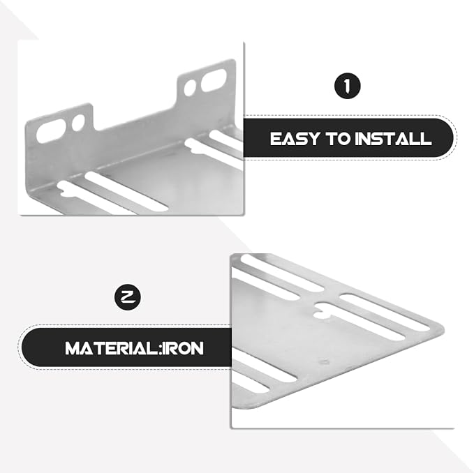 Car Stereo Install Kit Pair Audio Bracket for Double Din Radio Mount Navigation Audio Stand Iron Body Bracket for Secure Headboard Mounting 2 Pcs