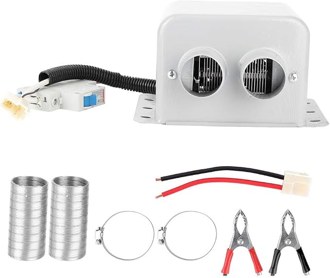 Car Electric Heater,800W 2 Hole Car Electric Heater Winter Heating Warmer Window Defroster Demister Windshield Defogger(12V)