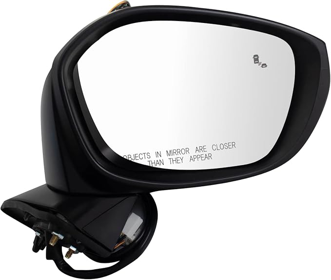 Passenger Side Power Heated Mirror Smooth Black Paint to Match Compatible with 2022 Honda Civic HO1321351