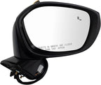 Passenger Side Power Heated Mirror Smooth Black Paint to Match Compatible with 2022 Honda Civic HO1321351