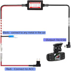 Dash Cam Hardwire Kit Mini USB,10ft 12V-24V to 5V Low Voltage Protection ACN/ACS/ACU Add a Circuit Fuse Holders (Right Angle Mini USB+Fuse kit)