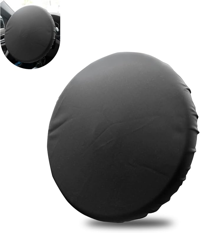 Car Steering Wheel Cover Sun Shade, Anti-heat & Waterproof Steering Wheel Protector, Thickened Composite Scratch-resistant Protective Cover, for Most Cars, Trucks, SUVs (Black)