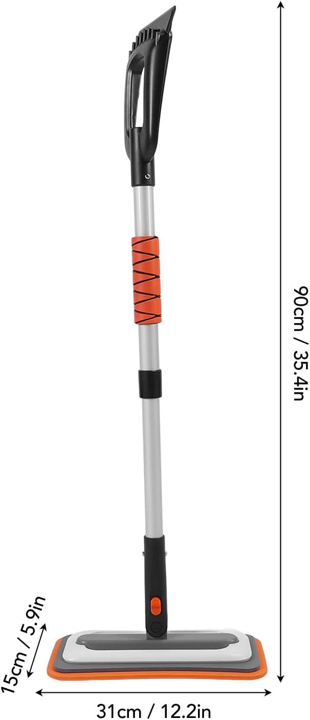 Snow Brush and Detachable Ice Scraper,Car Snow Scrapers Aluminium Alloy Ergonomic Handle Efficient Snow Removal Snow Broom Ice Scraper for Car Windshield (Orange)