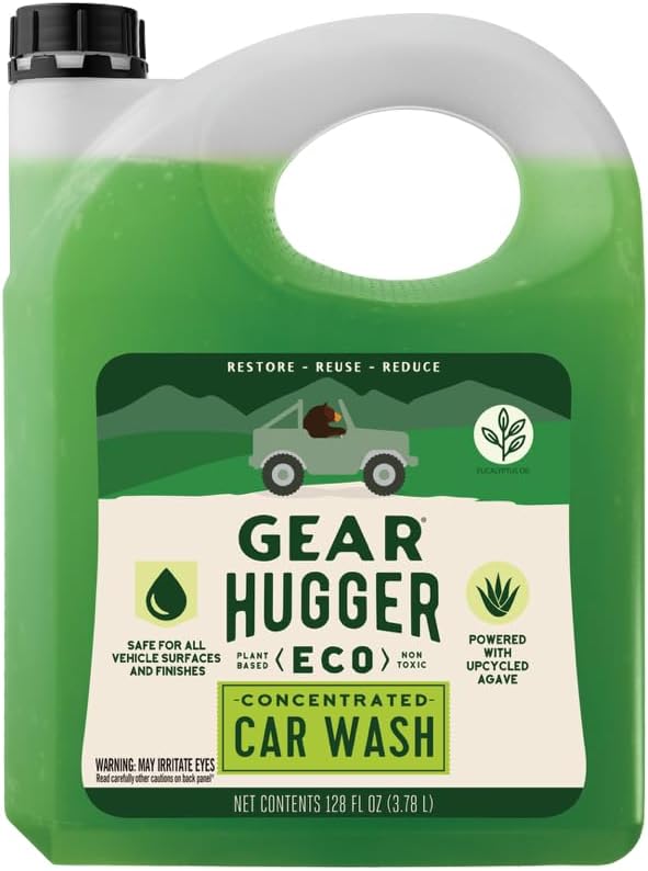 Car Wash Soap Gallon (128 oz, Pack of 1) – Eco-Friendly Car Cleaner, Biodegradable Car Wash with Natural Saponins & Eucalyptus – Safe Car Soap for All Vehicle Surfaces