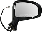 Passenger Side Mirror 3-Pin Assembly Power Heated Paint to Match Smooth Black for 2009-2012 Toyota Venza