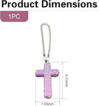 Bling Cross Car Hanging Accessories, Crystal Rhinestone Rear View Mirror Pendant, Religious Rearview Mirrors Decoration Charm, Car Hanging Ornament, Automotive Interior Accessories (Purple)