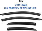 Window Visors Rain Guards for 2019 2020 2021 2022 2023 2024 Kia Forte, Out-Channel Window Vent Wind Deflectors Visors Shades for 19 20 21 22 23 24 Forte