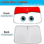 Windshield Sun Shade for 2017-2026 Tesla Model Y/Model 3 Sunshade Accessories Foldable Sunshade (Fit 2025-2026 Model Y Juniper/ 2024 Model 3 Highland) Blocks UV Rays Keep Car Cool (Red)