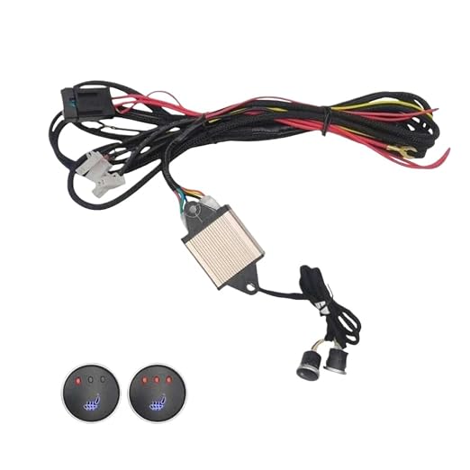 Heated Seat Cushion Switch Panel Universal PP Car Seat Heater Assembly with Low Off Control for 12V Auto Interior(Round Switch)