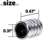 4-Piece Anodized Aluminum-Plastic Composite Tire Valve Stem Caps with Integrated Plastic Sleeve,Corrosion-Resistant and Universal Fit,Suitable for Cars, Trucks, and Motorcycles (Gray)