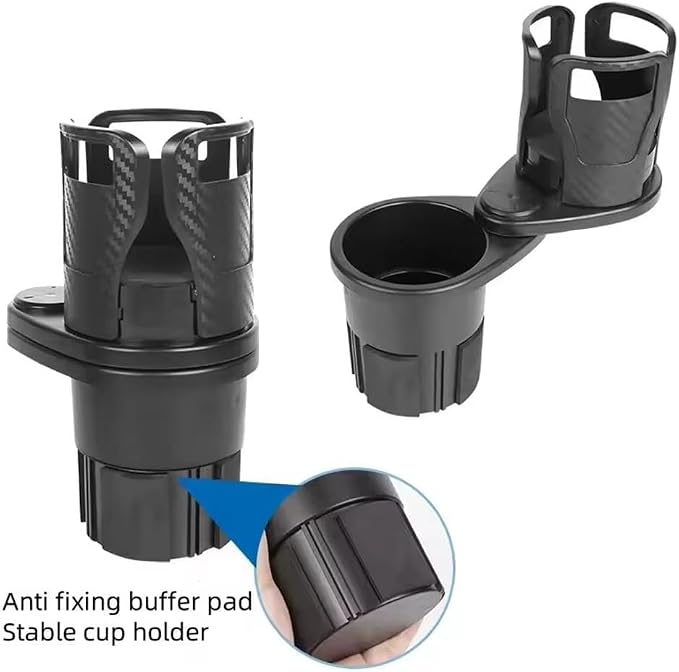 Car Cup Holder Expander for 2013-2018 BMW 3 Series 328i 335i 320i 330i 325i F30 F31, Multifunctional Dual Cup Mount with 360° Rotating Adjustable Carbon Fiber Texture Adapter