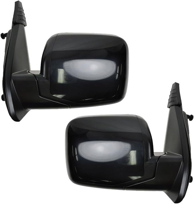 2 Piece Driver and Passenger Side Mirror Assembly Set Electric Adjustment Heated No Memory Black Compatible with 2009-2015 Honda Pilot HO1320248 HO1321248 Without Turn Signal Housing