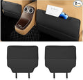 Zpana 2PCS Car Kick Mat Back Seat Protector, Microfiber Leather Vehicle Back Seat Cover with Storage Pocket, Automotive Backseat Anti-Kick Pad for Kids Pets, Universal for Truck SUV RV (Black)