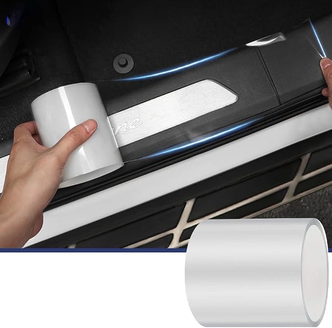 Car Door Invisible Anti-Collision Self Adhesive Seal Strip Seal Weather Strip Scratch Resistant Transparent Fit for Most Car, Protect The Car Body and Door (16.4Ft x 4In)