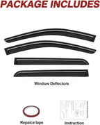 Outside-Mount Window Rain Guards Fit for Chevrolet (Chevy) Equinox 2025 2026, Extra Durable Window Visors Wind Deflector Dark Smoke Vent Shades Car Tape-on with Thicker 4PCS