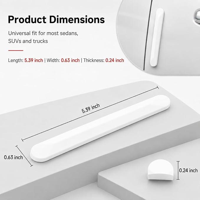 4 PCS Silicone Car Door Edge Guards, Self Adhesive Car Door Protector, Anti-Collision Crash Scratch Strips Protector, Auto Accessories Decorative Strip for Sedans Trucks SUVs (White)