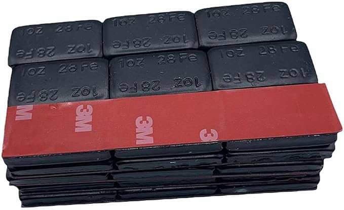 1080Pcs Stick On Wheel Weights - 1.00-Ounce, Black Colored Coating, Red Adhesive Tape - Professional Quality Tire Balancer Stickers - Durable Car, Vehicle, Automobile Accessories, Parts